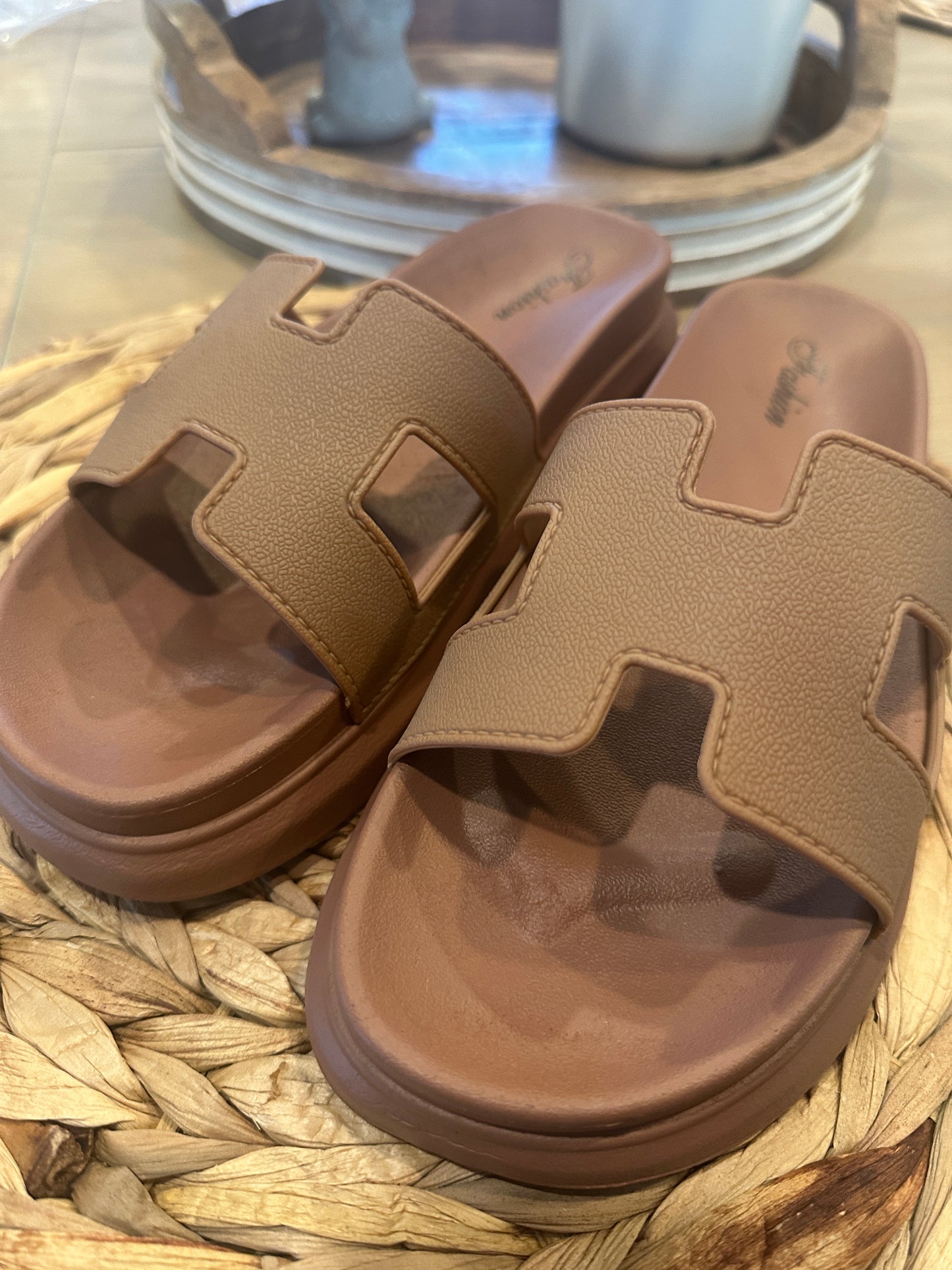 Cutout Slide Sandals